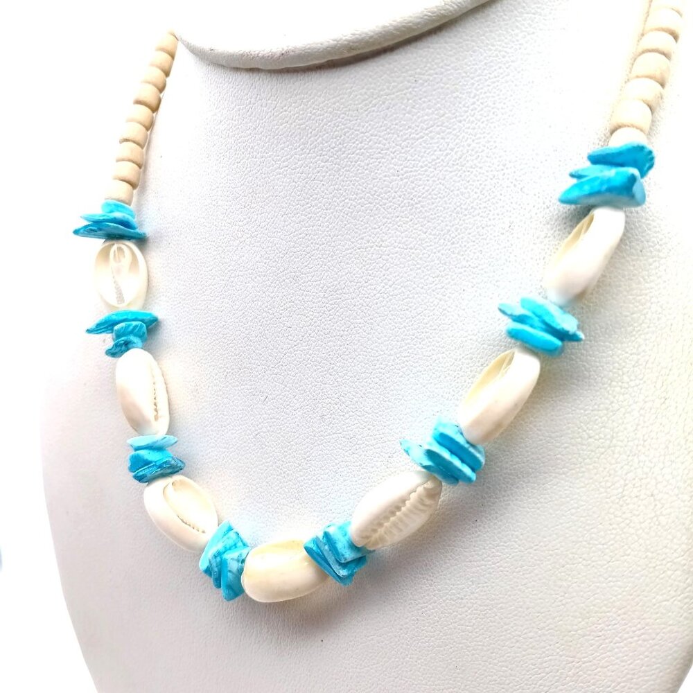 Retro Seashell Choker With White Shell Slices And… - image 3